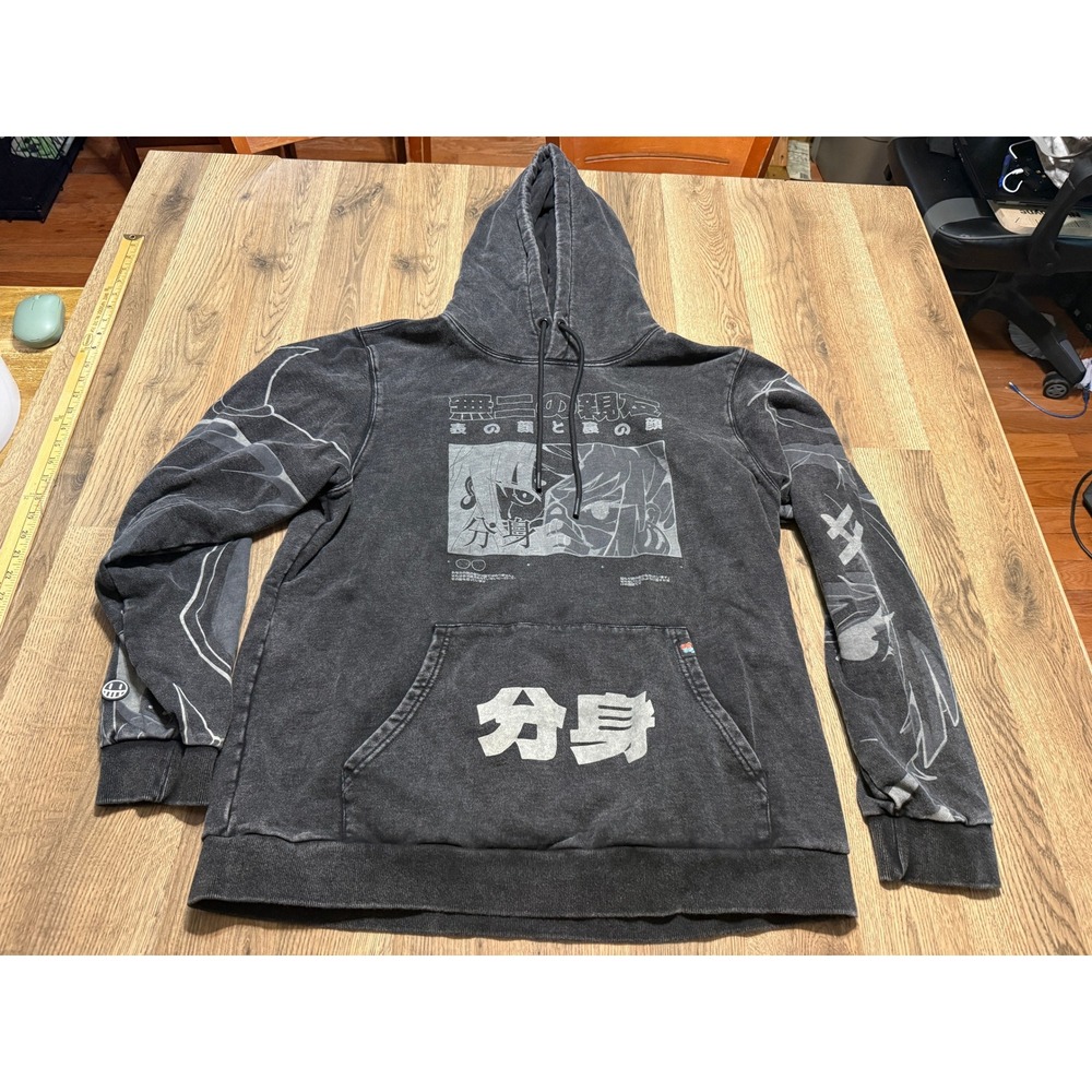 The Boys Anime Hoodie Mens XL Black Adult Graphic Acid Wash Pullover Excellent
